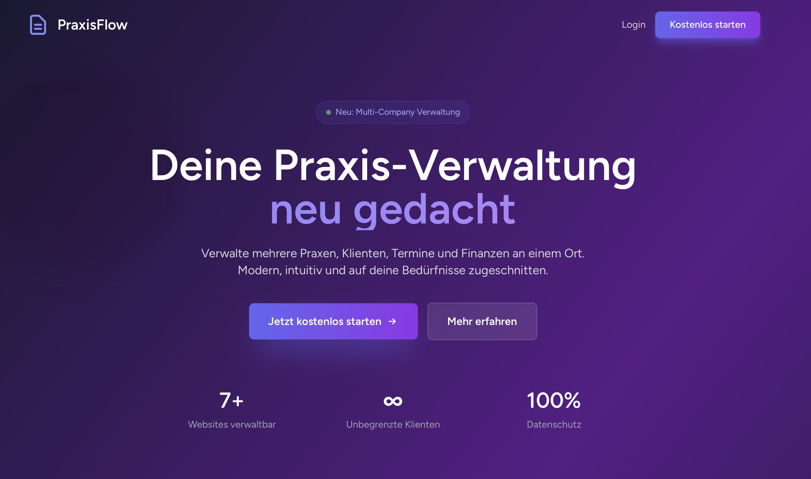 PraxisFlow - Praxisverwaltung für Therapeuten