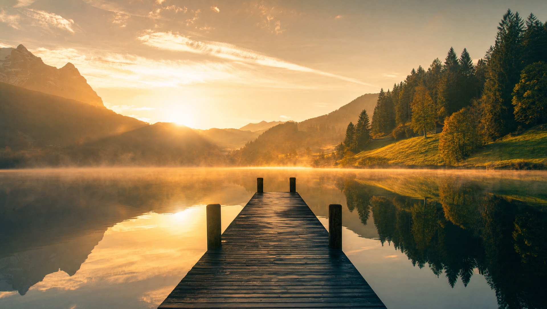 See im Morgennebel, Ruhe und Klarheit als Metapher für unseren Ansatz